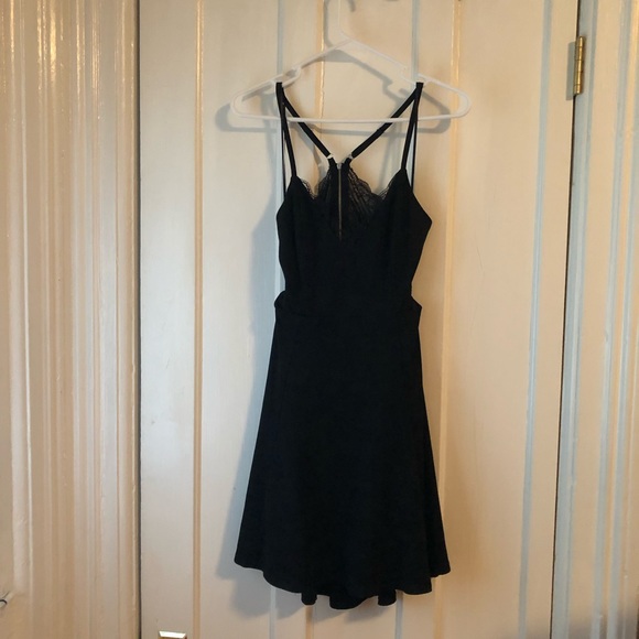 perfect evening black lace skater dress